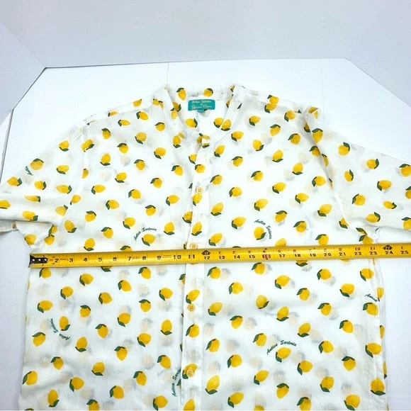ANTICA SANTORIA Women's Tunic Blouse Long Sleeve Yellow Lemons Size Medium/Large - Picture 8 of 9